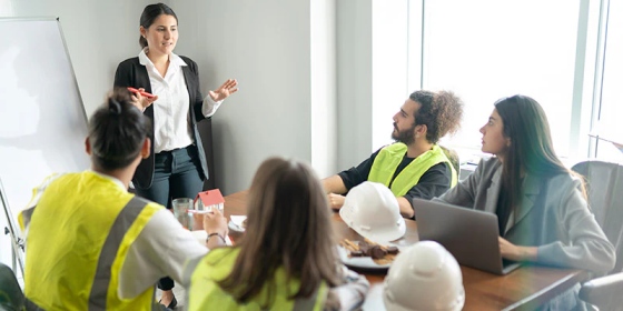 Employees attending certified HSE training session in Qatar.